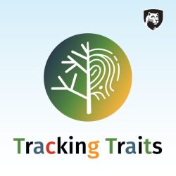 Tracking Traits logo with a branching tree and fingerprint